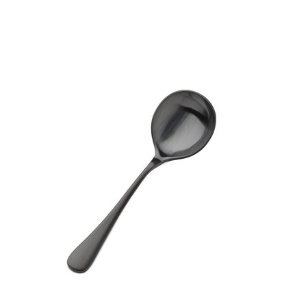 BON CHEF Como, Bouillon Spoon, Satin Finish, 18/10, 6.38" - Black Matte , set of 12 S4101BM